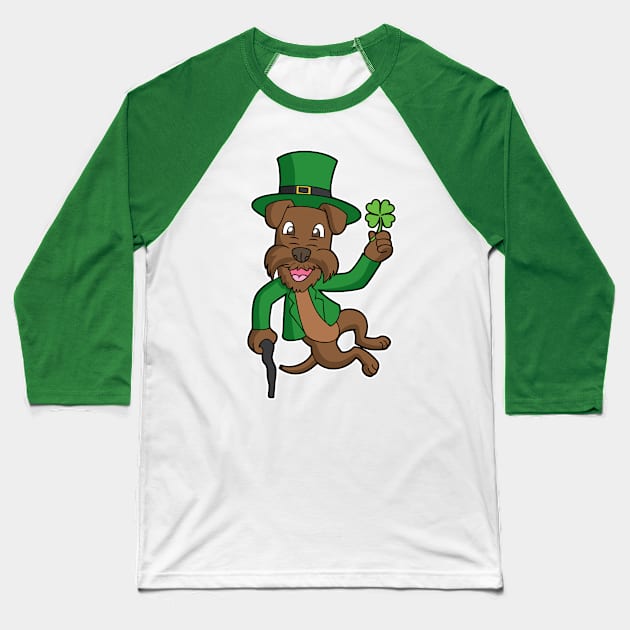 Irish Terrier Dog St Patrick's Day Lucky Heel Click Baseball T-Shirt by E